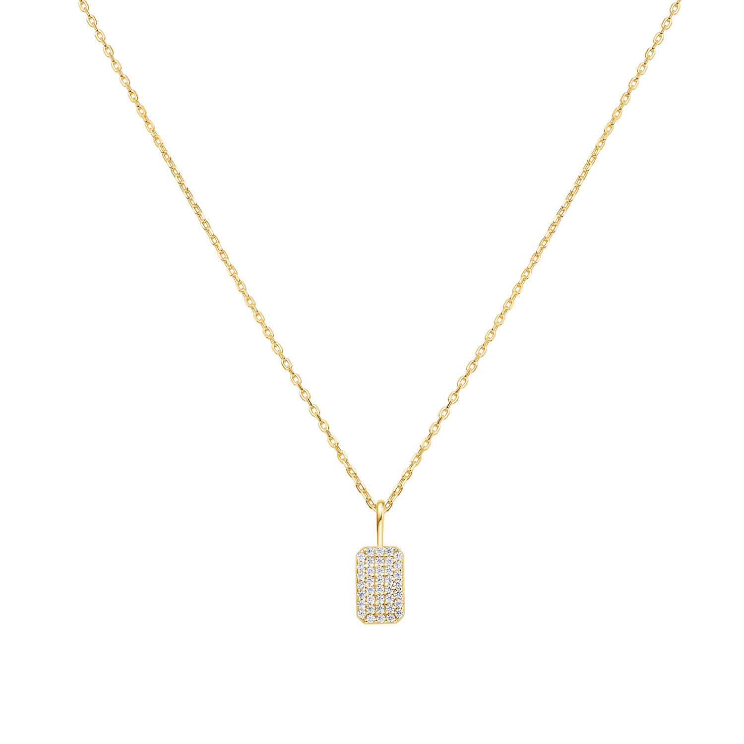  Sunny Sparkler - Necklaces with pendant - Silver / 14kt GP - Zirconia - 46-50 cm
